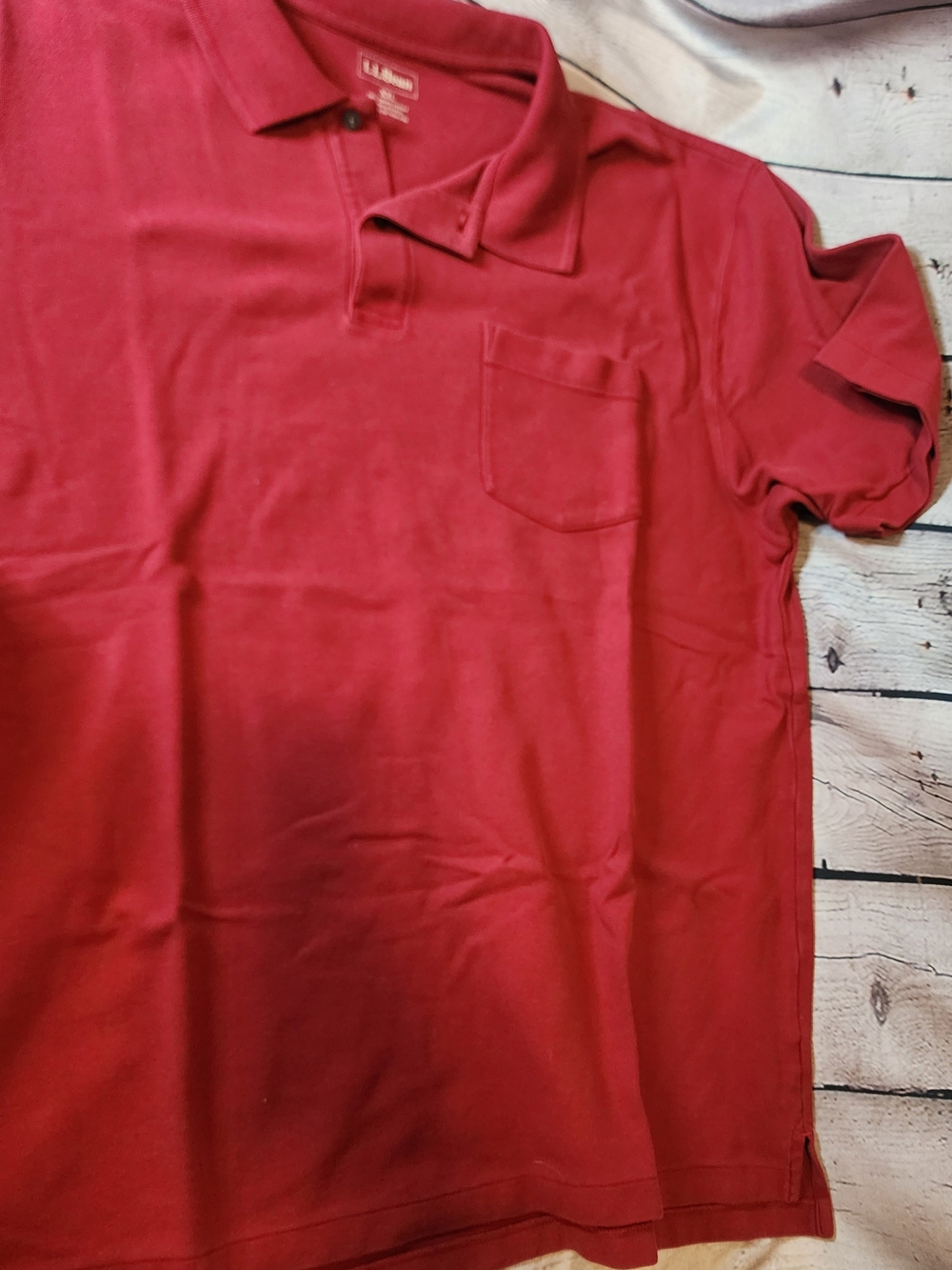 L.L. Bean Men's Red Polo with Chest Pocket